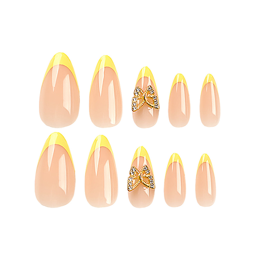 Artful stiletto nails with glamorous butterfly design Stornfield
