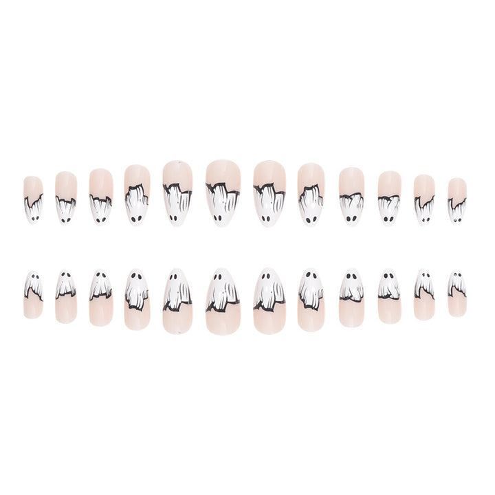 Ghost-Themed Press-On Nail Art Stornfield