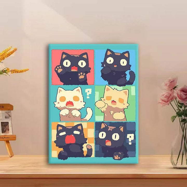 Playful Cat Comic Canvas Art Stornfield