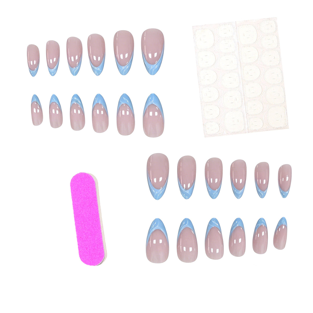 Elegant Almond-Shaped French Tip Nail Enhancements Stornfield