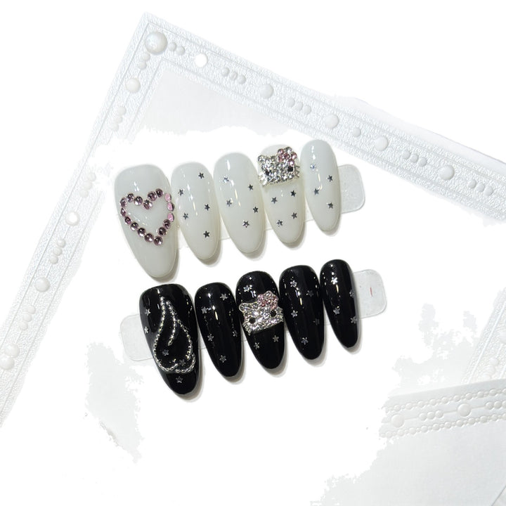 Elegant Starry Night Art Press-On Nail Set Stornfield