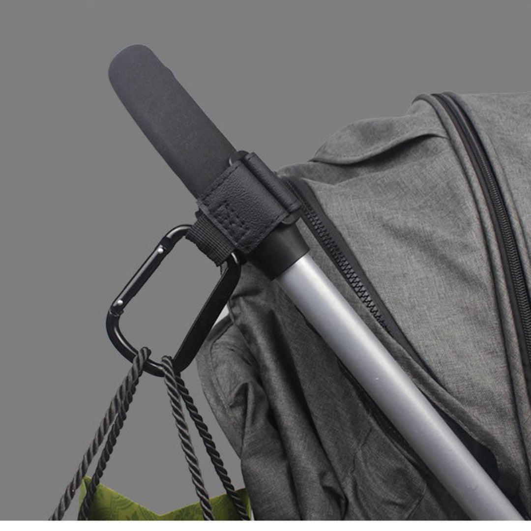 Heavy-Duty Leather Loop Stroller and Bag Carabiner Hook