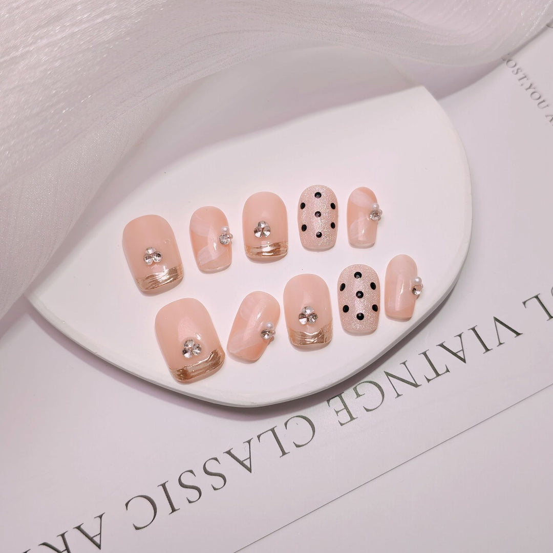 Elegant French Tip Press-On Nails Stornfield