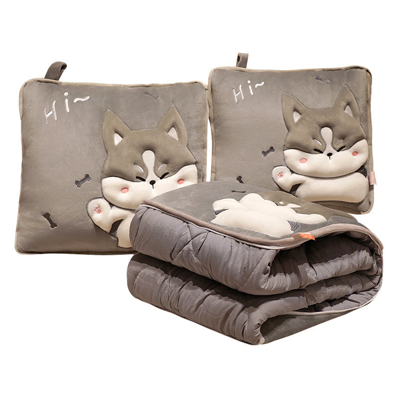 Plush Dog Cushion and Blanket Set Stornfield