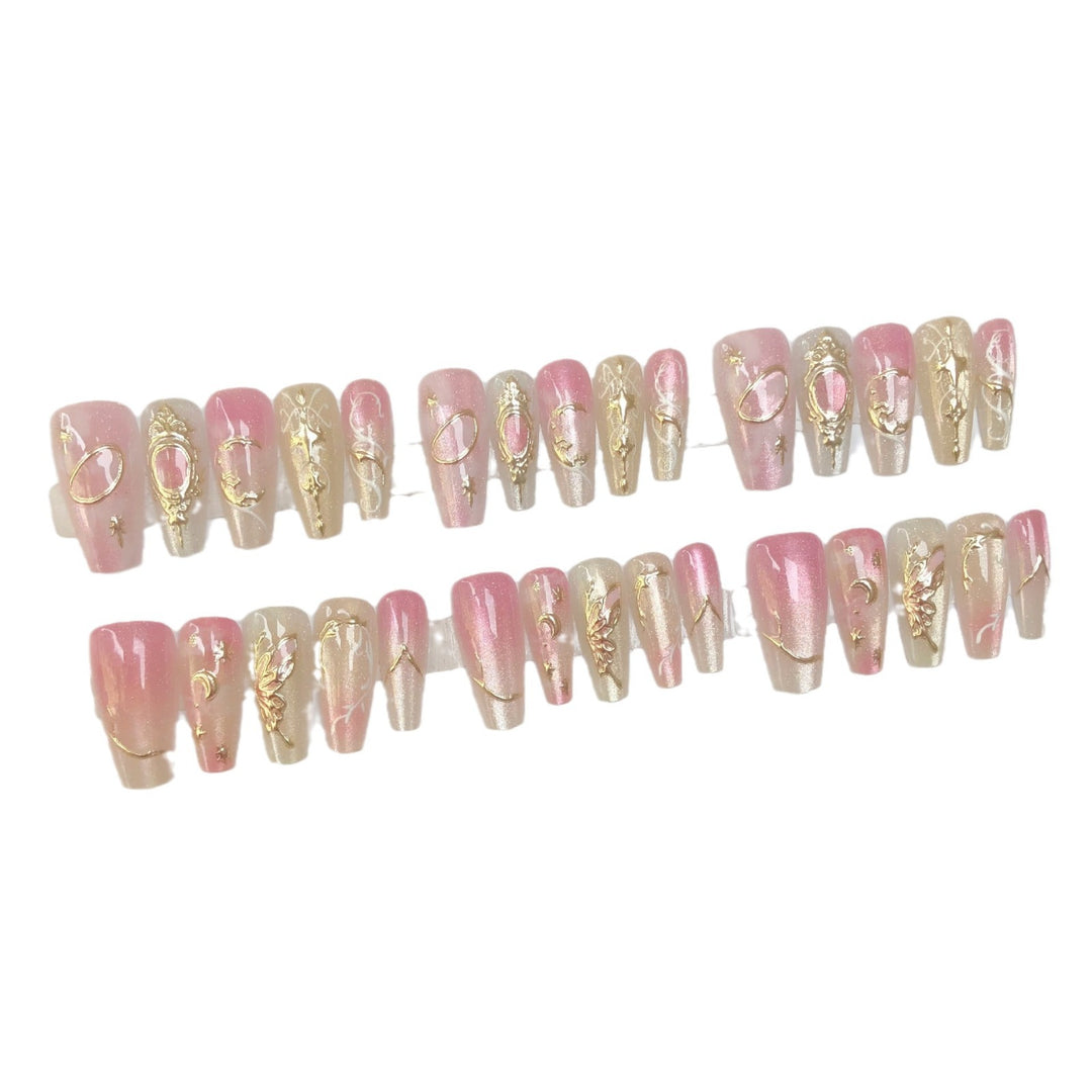 Artistic Gem-Embellished Press-On Nail Set
