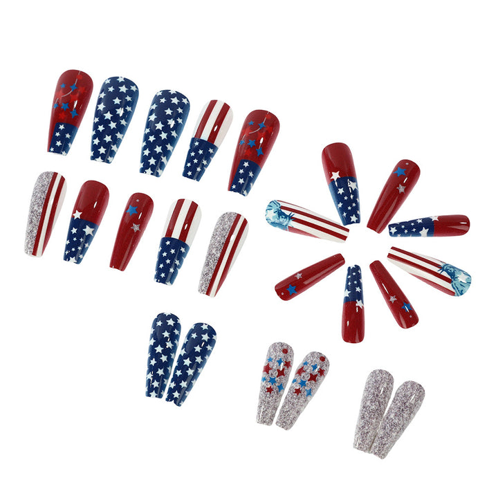 Festive artificial nails with patriotic motifs Stornfield