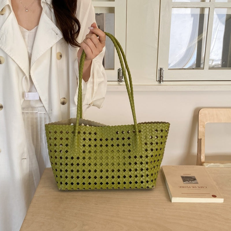 Woven Leather Tote Bag