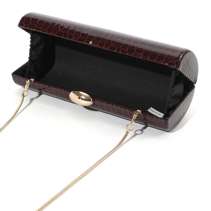 Crocodile-Embossed Evening Clutch