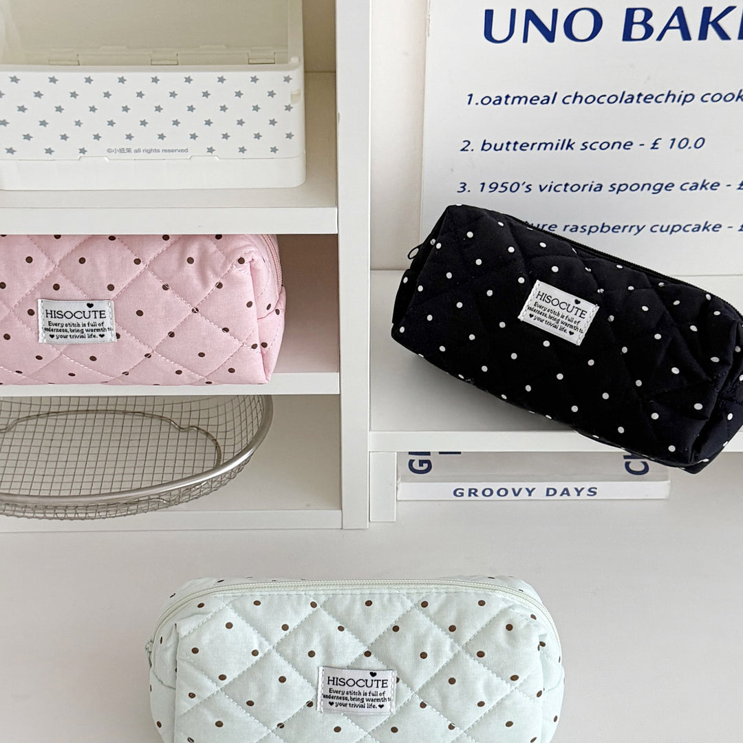Quilted Cosmetic Pencil Case