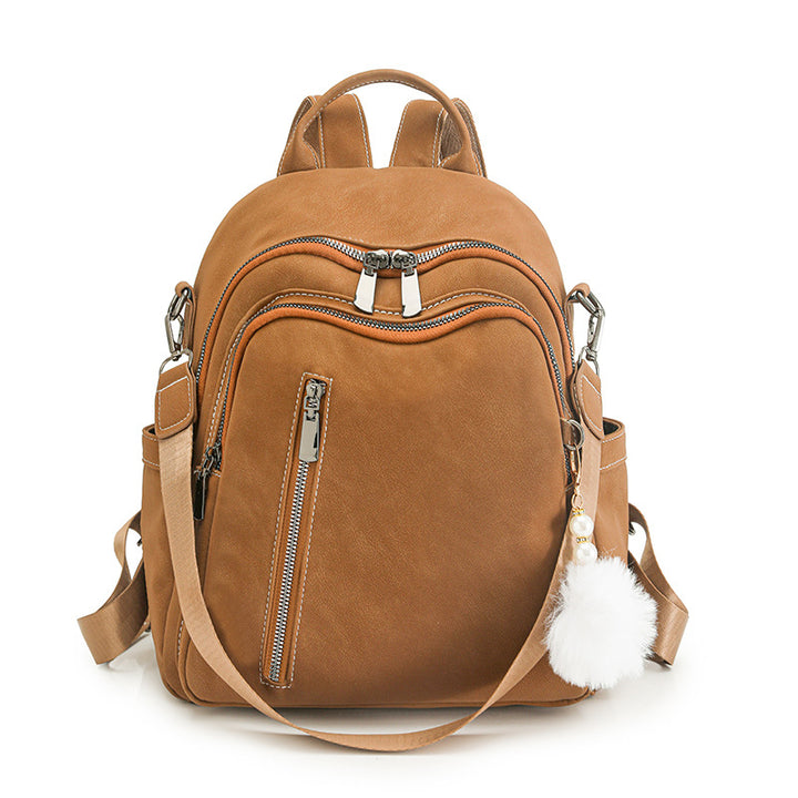 Stylish Multi-Pocket Faux Leather Backpack Stornfield