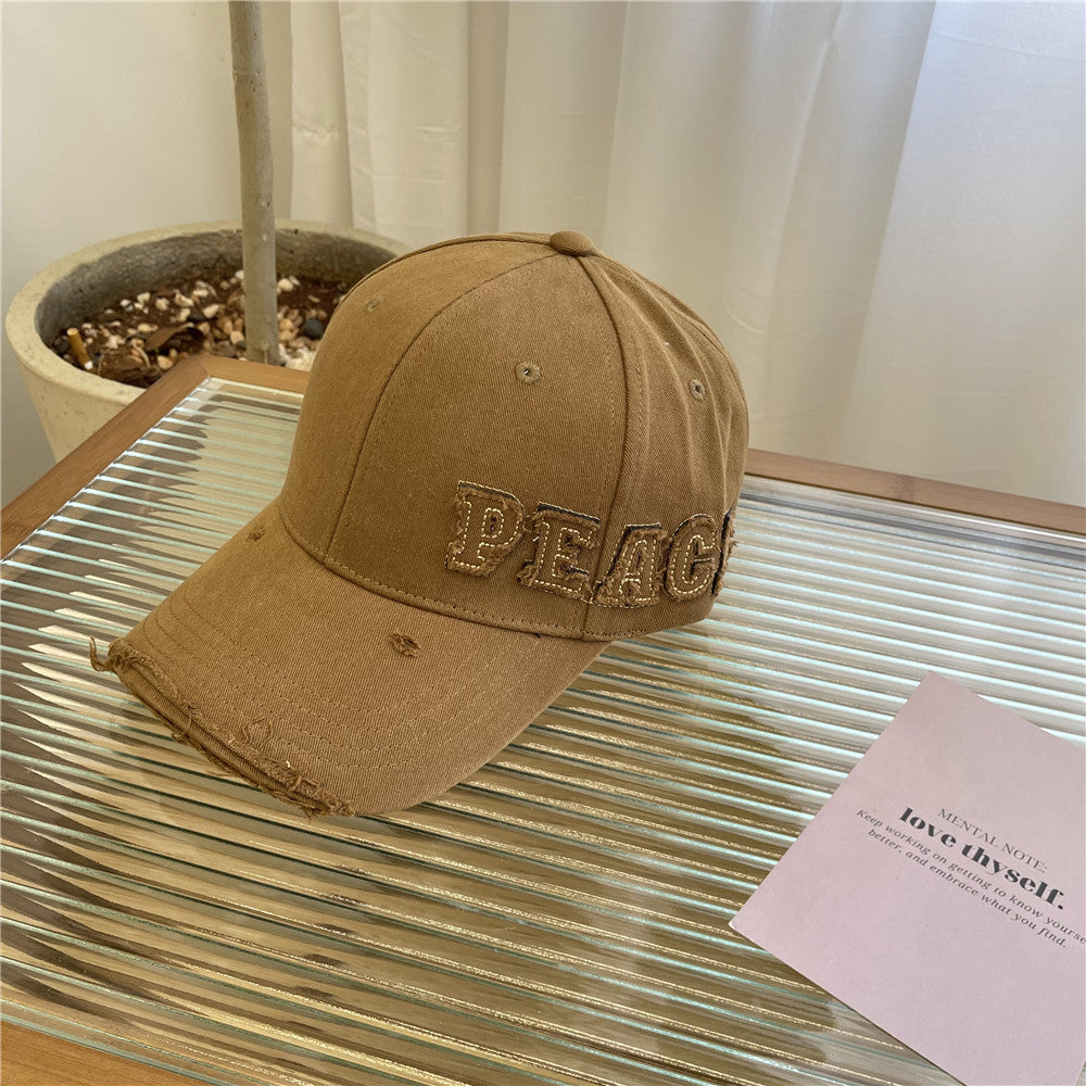 Women's Distressed Graphic Peace Baseball Cap Stornfield