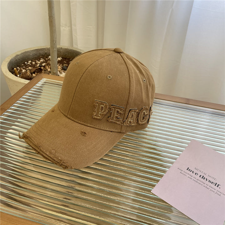 Women's Distressed Graphic Peace Baseball Cap Stornfield