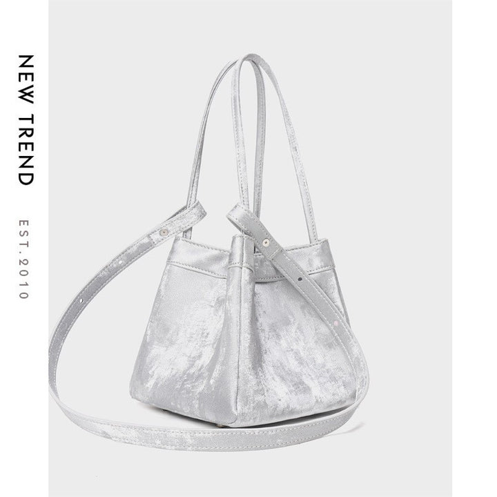 Velvet Drawstring Bucket Bag with Adjustable Strap