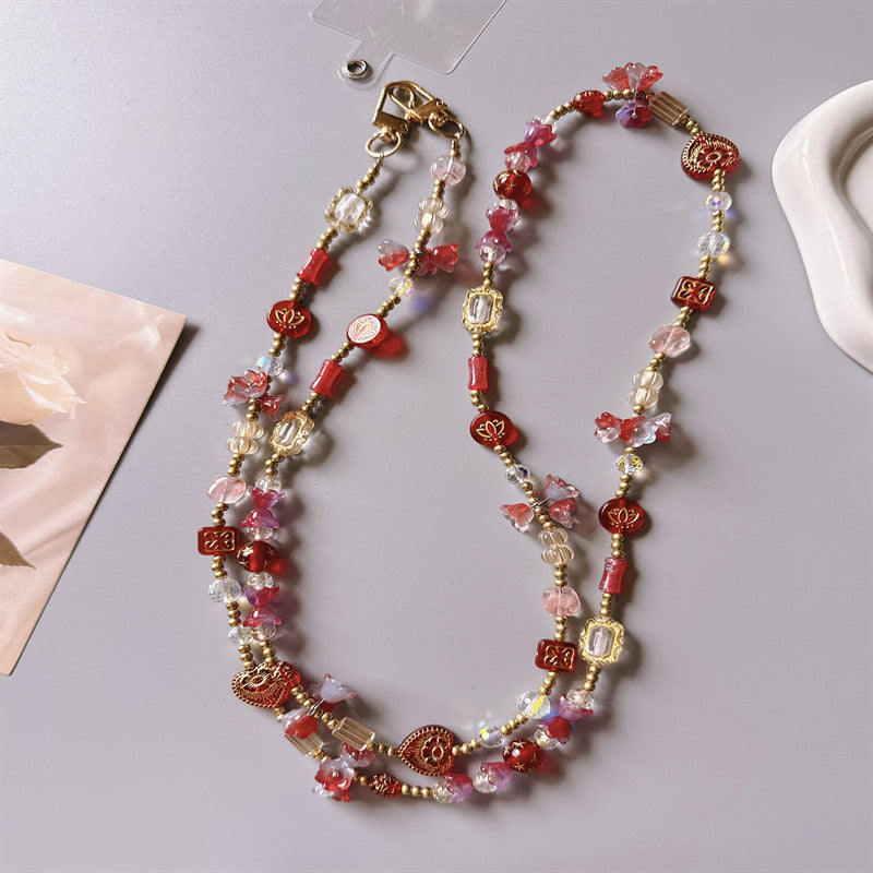 Floral Beaded Charm Keychain Stornfield