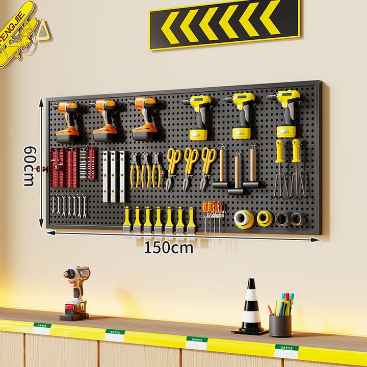 Large Rectangle Wall-Mounted Perforated Metal Pegboard Tool Storage Panel