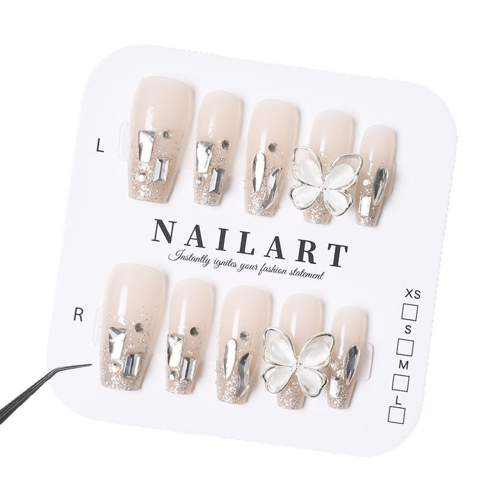 Artistic Press-On Nail Set with Star Design Stornfield