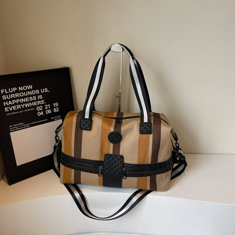 Stylish Striped Weekend Duffel Bag Stornfield