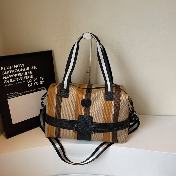 Stylish Striped Weekend Duffel Bag Stornfield