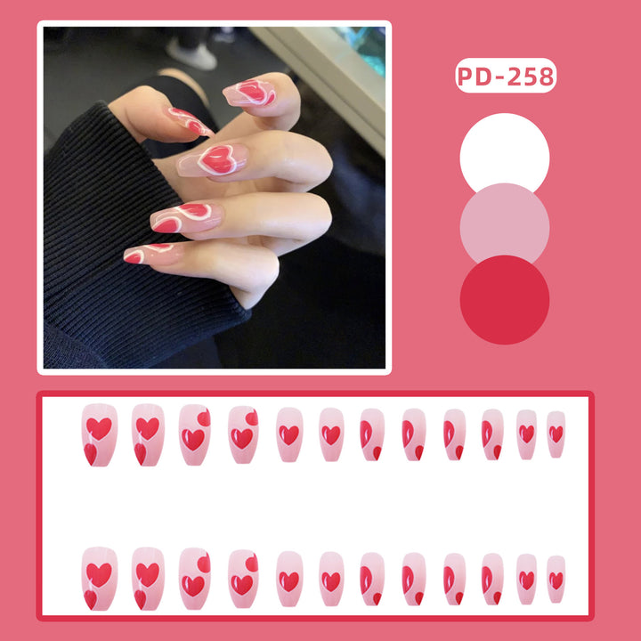 Heart-Designed Press-On Nail Set Stornfield