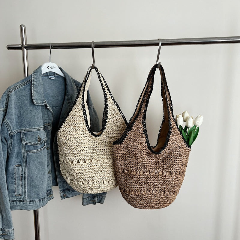 Woven Straw Tote Bag