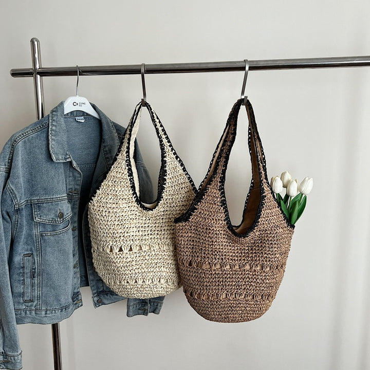 Woven Straw Tote Bag