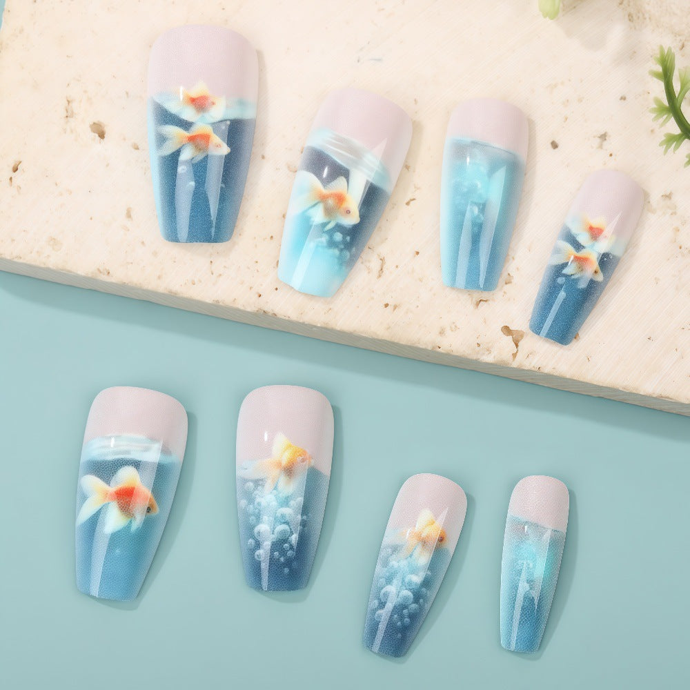 Creative artificial nails with underwater motif Stornfield