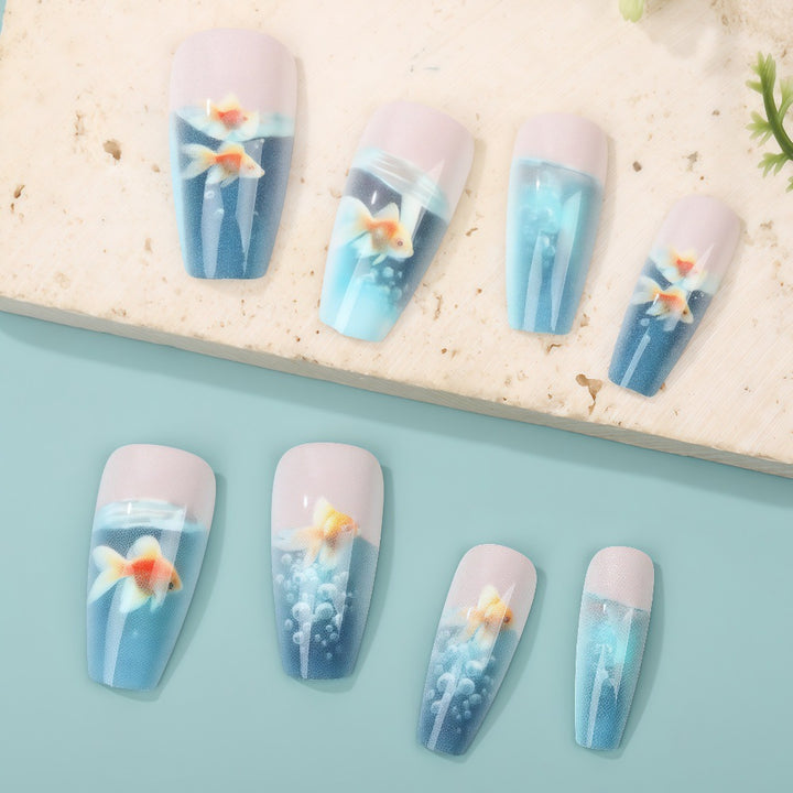 Creative artificial nails with underwater motif Stornfield