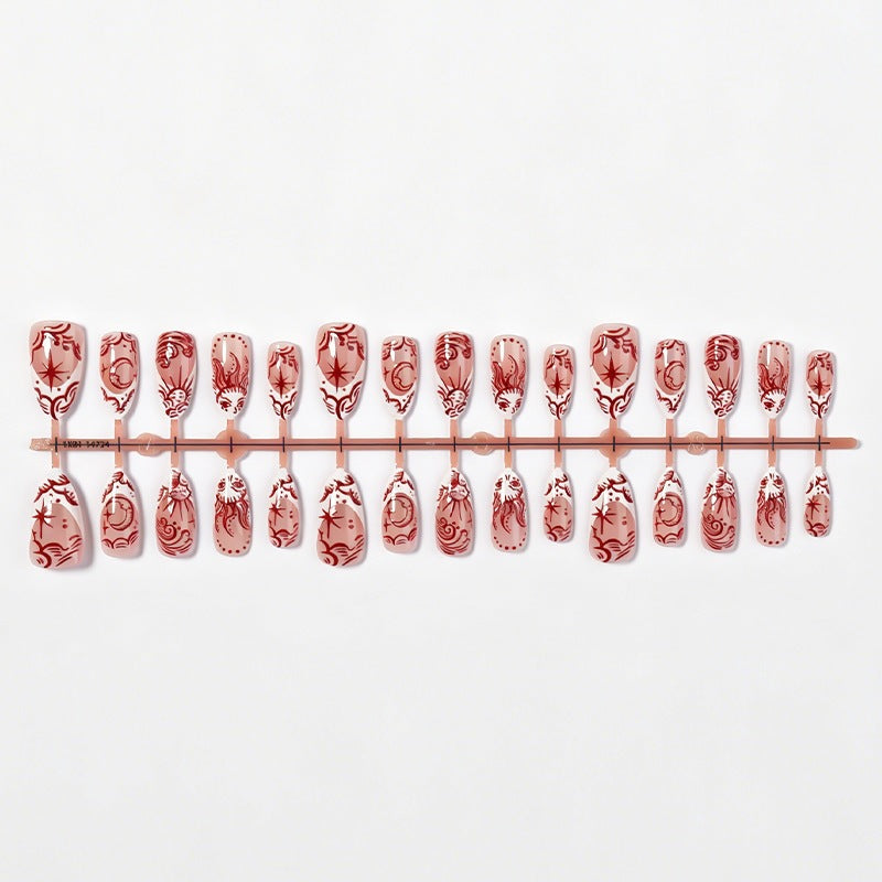 Nail art set with floral design and delicate embellishments Stornfield