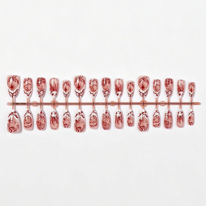 Nail art set with floral design and delicate embellishments Stornfield