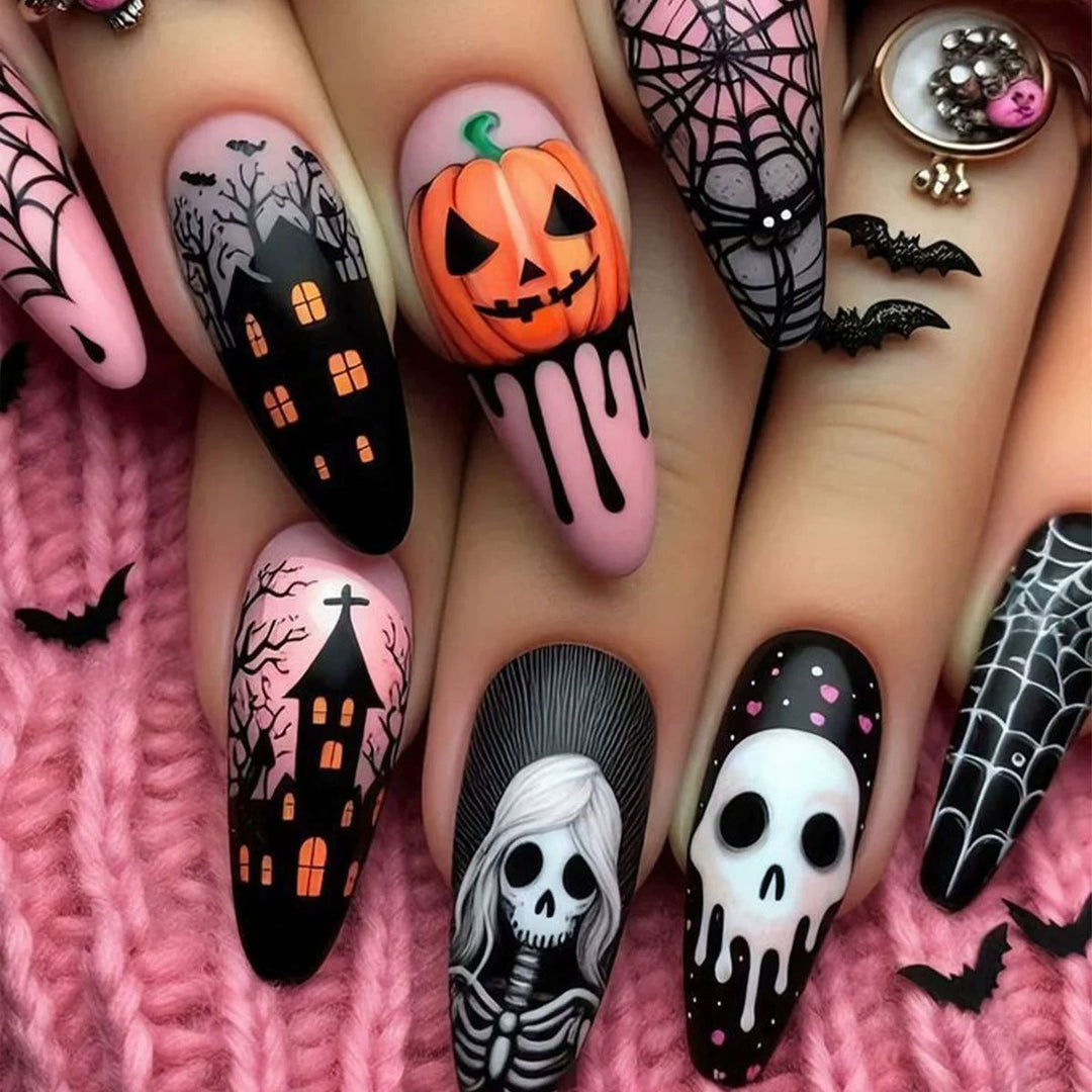 Artistic Halloween Themed Nail Art Stornfield
