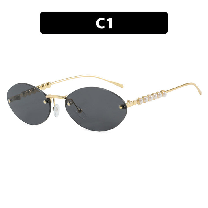 Women's stylish oval sunglasses with elegant embellishments Stornfield