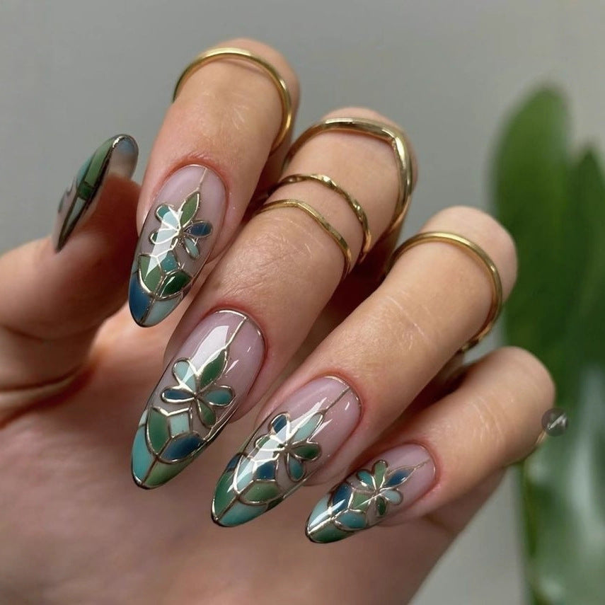 French Art Nails with Floral Design Stornfield