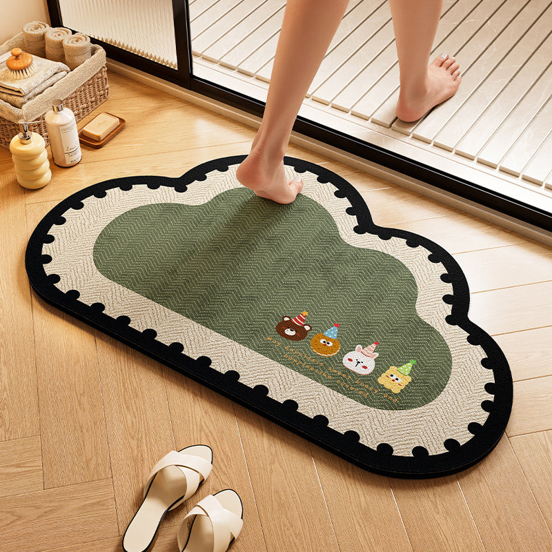 Playful Dog-Themed Bath Rug Stornfield