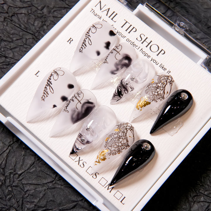 Artistic Gothic Stiletto Press-On Nails