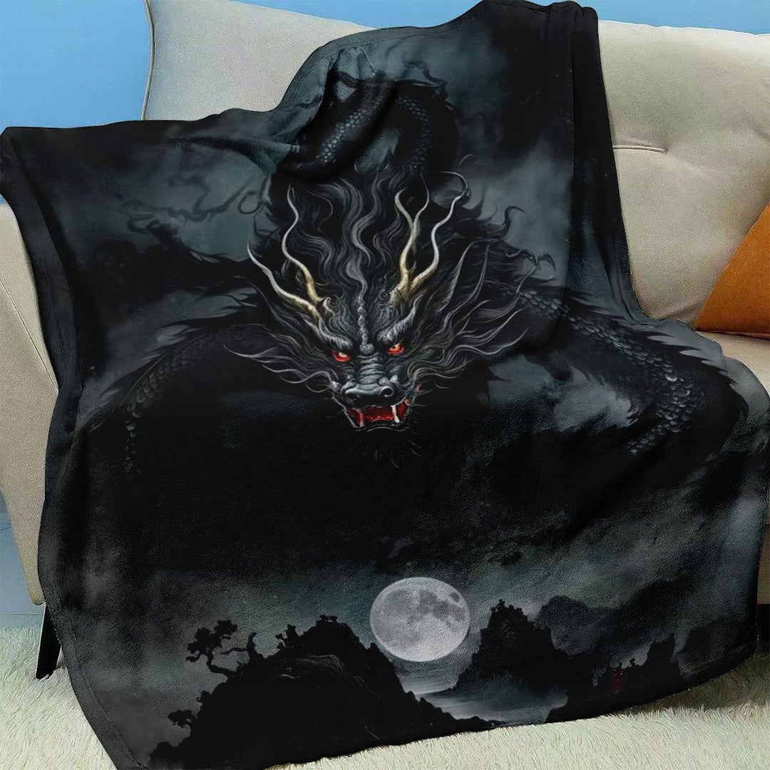 Artistic Dragon-Themed Fleece Blanket