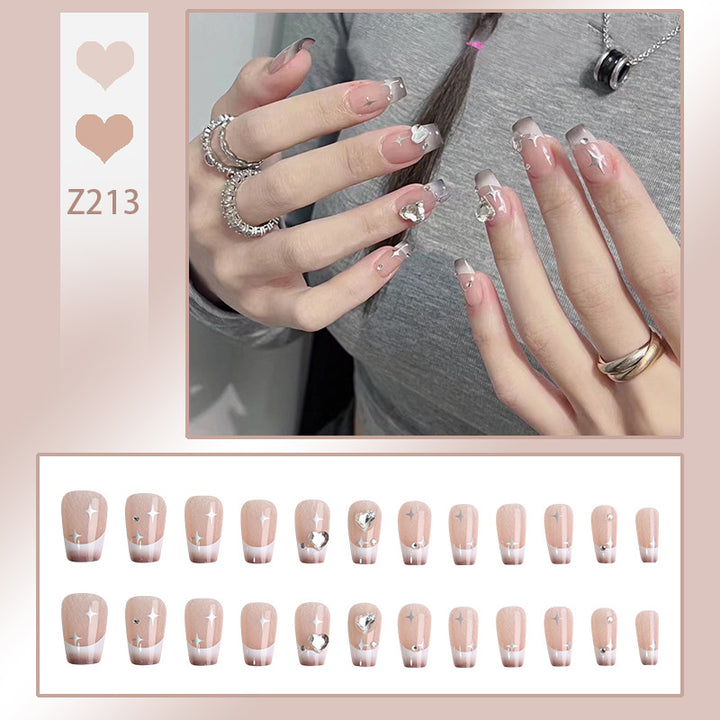 Acrylic nail set with sparkling crystal decorations Stornfield