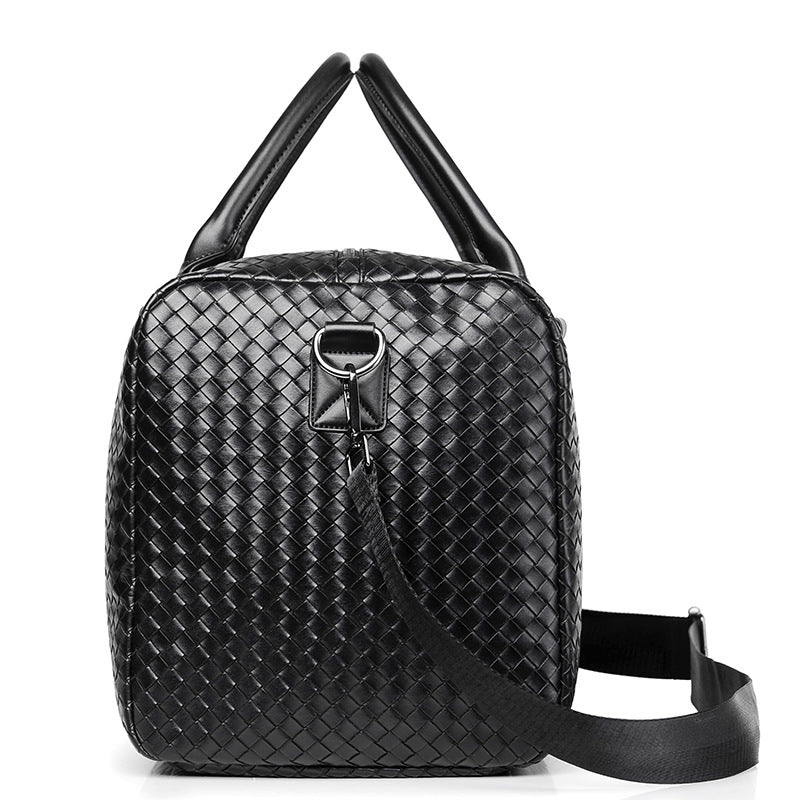 Woven Leather Weekend Duffel Bag Stornfield