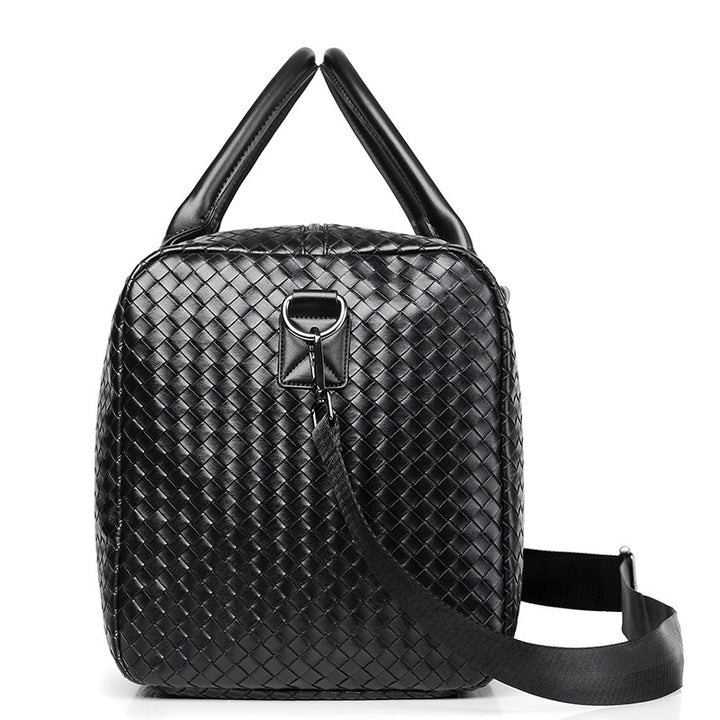 Woven Leather Weekend Duffel Bag Stornfield