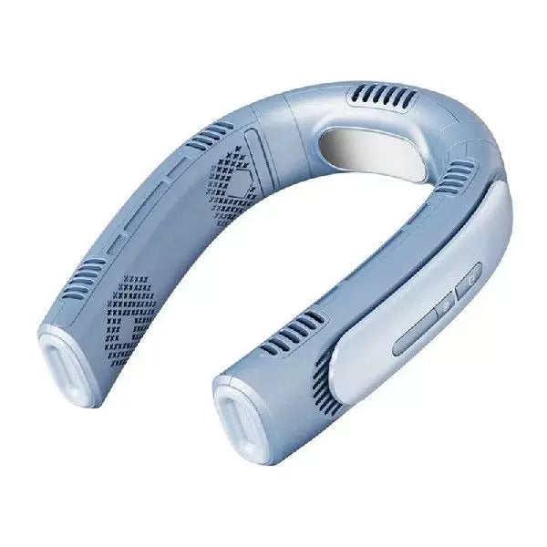 Unisex one-size portable rechargeable bladeless neck fan with adjustable airflow and quiet brushless motor Stornfield