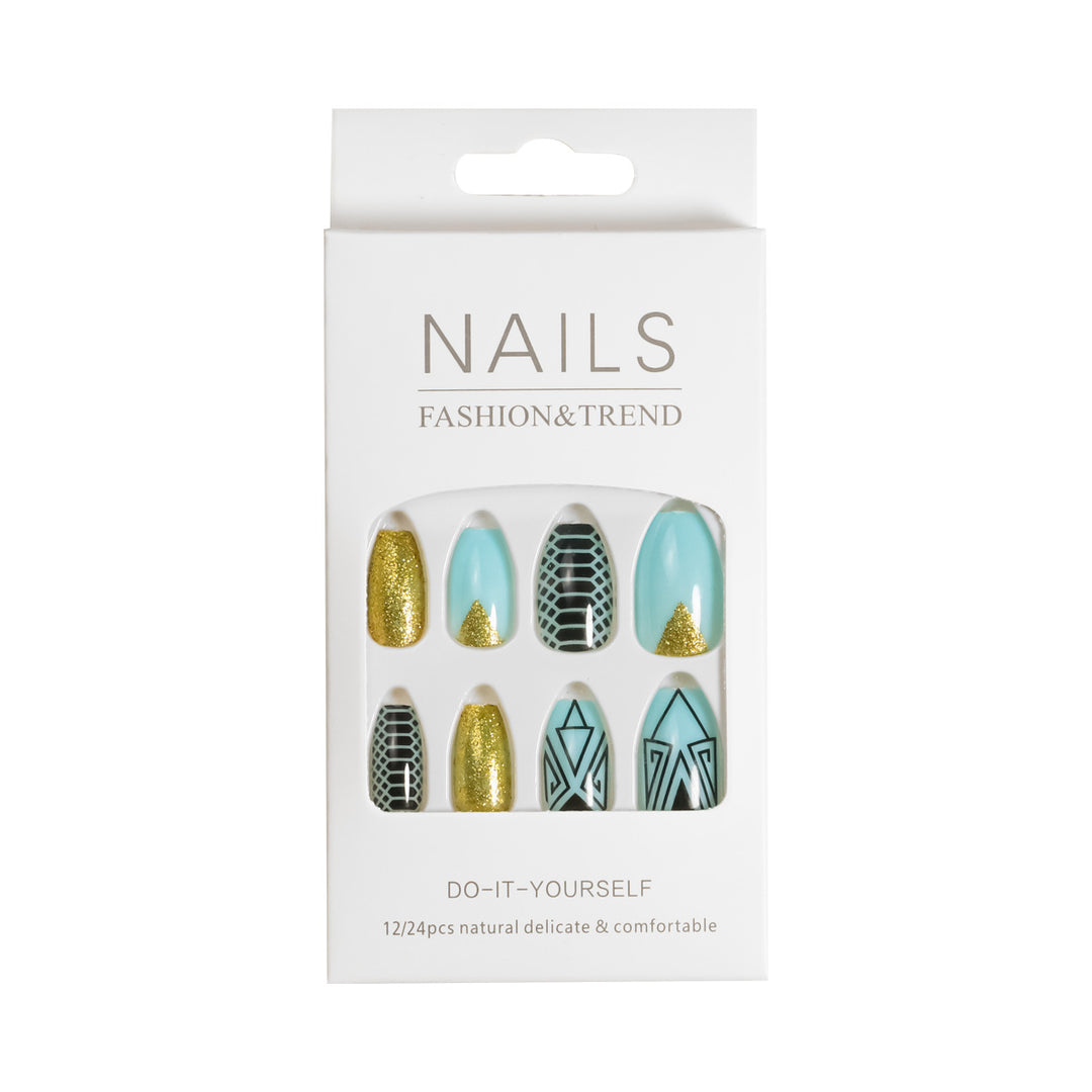 Artistic Graphic Press-On Nail Set Stornfield