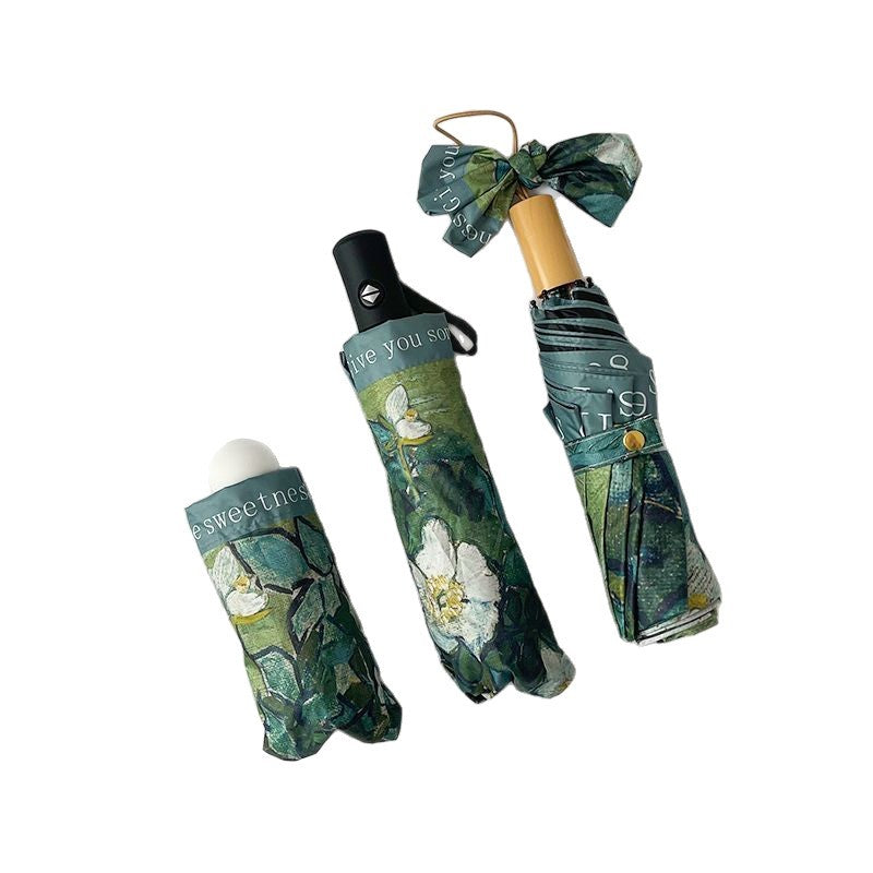 Women's Folding Umbrella with Floral Accents Stornfield