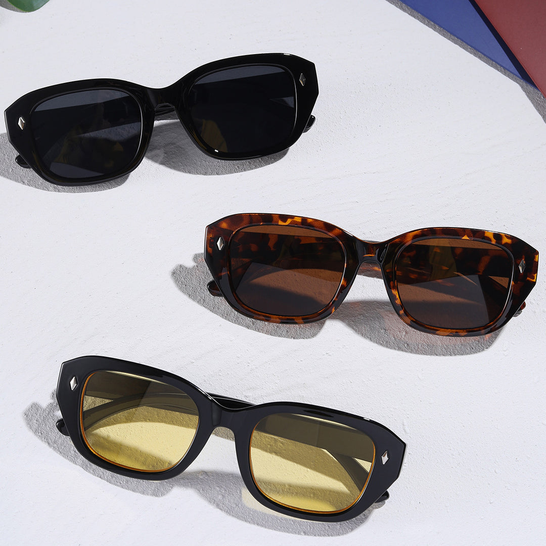 Women's stylish square sunglasses with high-quality tortoiseshell frame Stornfield