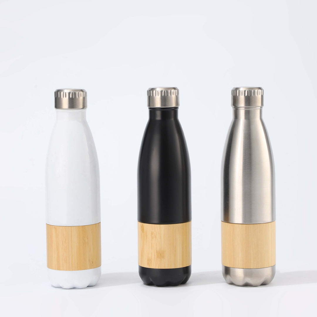 Women Stainless Steel Drinking Bottle with Bamboo Application Stornfield