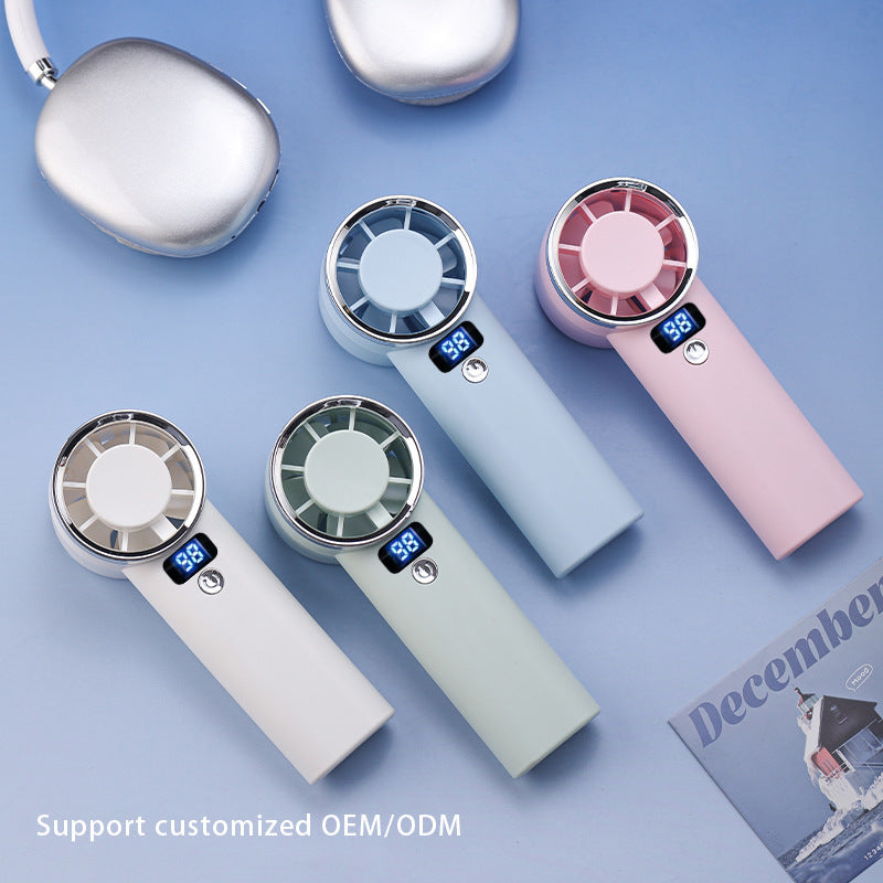 Unisex handheld fan with digital display and five speed levels Stornfield