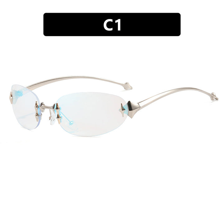 Ladies fashionable sunglasses in futuristic design with mirrored frame Stornfield