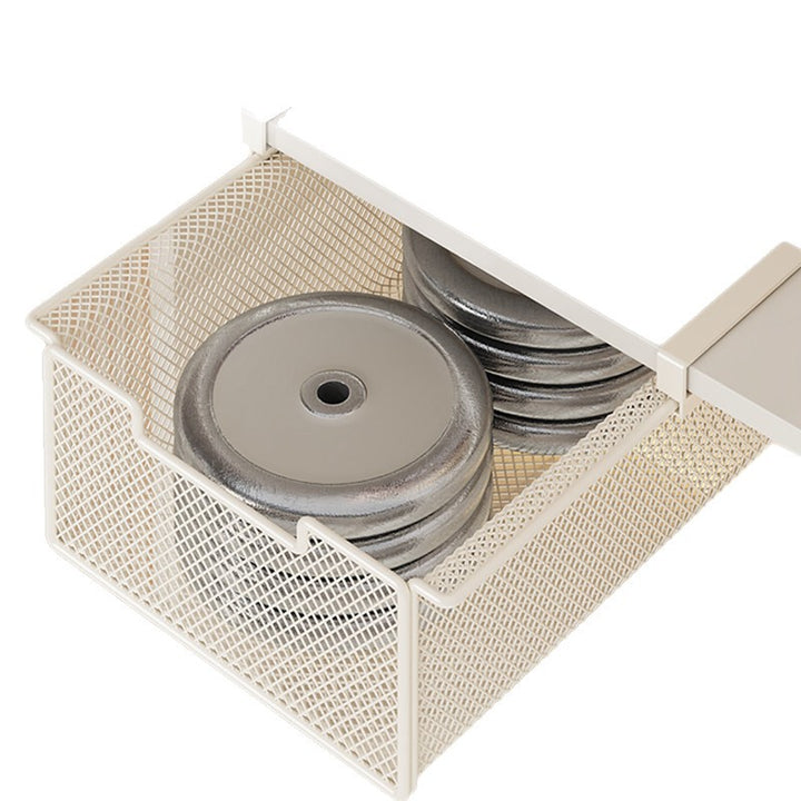 Under-Shelf Pull-Out Mesh Drawer Organizer with Slide Rail Clamp Mount