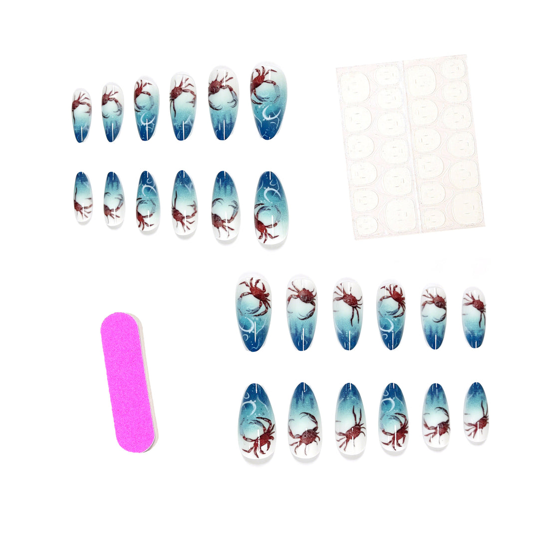 Artistic Crab-Themed Nail Art Enhancements Stornfield