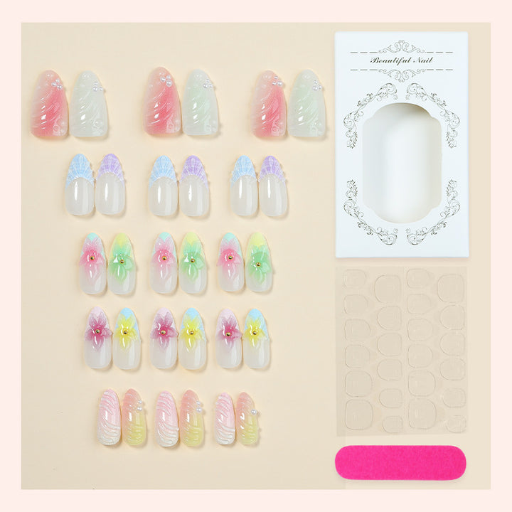 Decorative Floral Nail Art Press-On Set Stornfield
