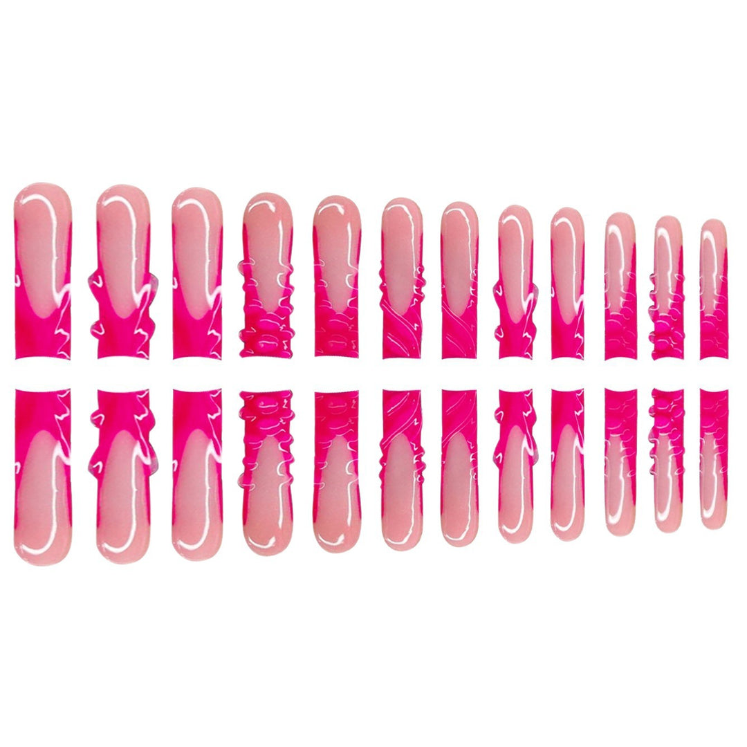 Artistic Long Press-On Nail Set with Unique Design Stornfield