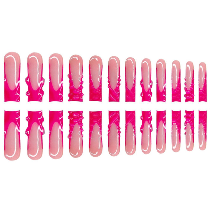 Artistic Long Press-On Nail Set with Unique Design Stornfield